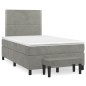 vidaXL Cama box spring con colchón terciopelo gris claro 120x200 cm vidaXL Cama box spring con colchón terciopelo gris claro 120x200 cm