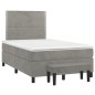 vidaXL Cama box spring con colchón terciopelo gris claro 120x200 cm vidaXL Cama box spring con colchón terciopelo gris claro 120x200 cm