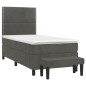 vidaXL Cama box spring con colchón terciopelo gris oscuro 80x200 cm vidaXL Cama box spring con colchón terciopelo gris oscuro 80x200 cm
