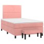 vidaXL Cama box spring con colchón terciopelo rosa 120x200 cm vidaXL Cama box spring con colchón terciopelo rosa 120x200 cm