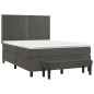 vidaXL Cama box spring con colchón terciopelo gris oscuro 140x200 cm vidaXL Cama box spring con colchón terciopelo gris oscuro 140x200 cm