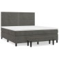 vidaXL Cama box spring con colchón terciopelo gris oscuro 160x200 cm vidaXL Cama box spring con colchón terciopelo gris oscuro 160x200 cm