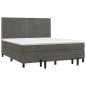 vidaXL Cama box spring con colchón terciopelo gris oscuro 160x200 cm vidaXL Cama box spring con colchón terciopelo gris oscuro 160x200 cm