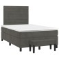 vidaXL Cama box spring con colchón terciopelo gris oscuro 120x200 cm vidaXL Cama box spring con colchón terciopelo gris oscuro 120x200 cm