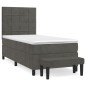 vidaXL Cama box spring con colchón terciopelo gris oscuro 100x200 cm vidaXL Cama box spring con colchón terciopelo gris oscuro 100x200 cm