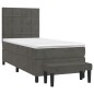 vidaXL Cama box spring con colchón terciopelo gris oscuro 100x200 cm vidaXL Cama box spring con colchón terciopelo gris oscuro 100x200 cm