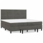 vidaXL Cama box spring con colchón terciopelo gris oscuro 200x200 cm vidaXL Cama box spring con colchón terciopelo gris oscuro 200x200 cm