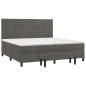 vidaXL Cama box spring con colchón terciopelo gris oscuro 200x200 cm vidaXL Cama box spring con colchón terciopelo gris oscuro 200x200 cm