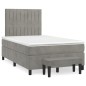 vidaXL Cama box spring con colchón terciopelo gris claro 120x200 cm vidaXL Cama box spring con colchón terciopelo gris claro 120x200 cm