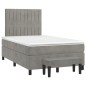 vidaXL Cama box spring con colchón terciopelo gris claro 120x200 cm vidaXL Cama box spring con colchón terciopelo gris claro 120x200 cm