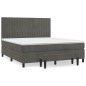 vidaXL Cama box spring con colchón terciopelo gris oscuro 160x200 cm vidaXL Cama box spring con colchón terciopelo gris oscuro 160x200 cm