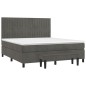 vidaXL Cama box spring con colchón terciopelo gris oscuro 160x200 cm vidaXL Cama box spring con colchón terciopelo gris oscuro 160x200 cm