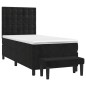 vidaXL Cama box spring con colchón terciopelo negro 100x200 cm vidaXL Cama box spring con colchón terciopelo negro 100x200 cm
