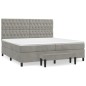vidaXL Cama box spring con colchón terciopelo gris claro 200x200 cm vidaXL Cama box spring con colchón terciopelo gris claro 200x200 cm