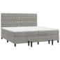 vidaXL Cama box spring con colchón terciopelo gris claro 200x200 cm vidaXL Cama box spring con colchón terciopelo gris claro 200x200 cm