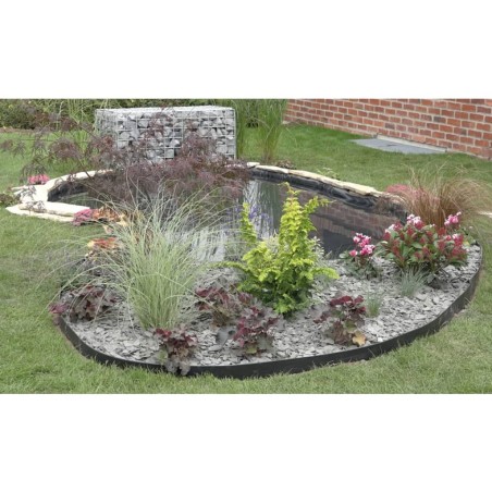 Nature Bordura de jardín negro 14 cm x 10 m 7mm