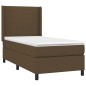 vidaXL Cama box spring colchón y luces LED tela marrón oscuro 80x200cm vidaXL Cama box spring colchón y luces LED tela marrón oscuro 80x200cm