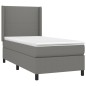 vidaXL Cama box spring colchón y luces LED tela gris oscuro 80x200 cm vidaXL Cama box spring colchón y luces LED tela gris oscuro 80x200 cm