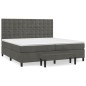 vidaXL Cama box spring con colchón terciopelo gris oscuro 200x200 cm vidaXL Cama box spring con colchón terciopelo gris oscuro 200x200 cm