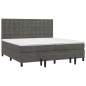 vidaXL Cama box spring con colchón terciopelo gris oscuro 200x200 cm vidaXL Cama box spring con colchón terciopelo gris oscuro 200x200 cm