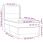vidaXL Cama box spring colchón y luces LED tela color crema 90x190 cm