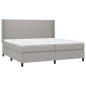 vidaXL Cama box spring con colchón tela y LED gris claro 200x200 cm vidaXL Cama box spring con colchón tela y LED gris claro 200x200 cm