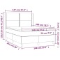 vidaXL Cama box spring colchón luces LED tela marrón oscuro 140x200cm vidaXL Cama box spring colchón luces LED tela marrón oscuro 140x200cm