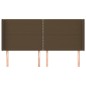 vidaXL Cama box spring colchón luces LED tela marrón oscuro 180x200cm