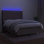 vidaXL Cama box spring colchón y luces LED tela gris taupe 140x190 cm vidaXL Cama box spring colchón y luces LED tela gris taupe 140x190 cm