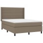 vidaXL Cama box spring colchón y luces LED tela gris taupe 140x190 cm vidaXL Cama box spring colchón y luces LED tela gris taupe 140x190 cm