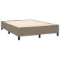 vidaXL Cama box spring colchón y luces LED tela gris taupe 140x190 cm vidaXL Cama box spring colchón y luces LED tela gris taupe 140x190 cm