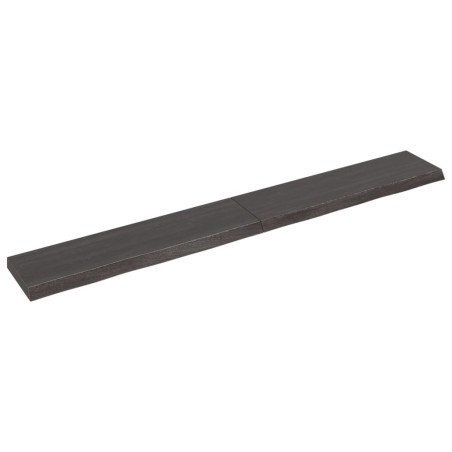 vidaXL Encimera baño madera maciza tratada gris oscuro 220x30x(2-6) cm