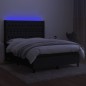 vidaXL Cama box spring colchón y luces LED tela negro 140x200 cm vidaXL Cama box spring colchón y luces LED tela negro 140x200 cm