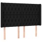 vidaXL Cama box spring colchón y luces LED tela negro 140x200 cm vidaXL Cama box spring colchón y luces LED tela negro 140x200 cm
