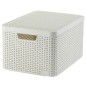 Curver Caja de almacenamiento con tapa Style L blanco crema 30 L Curver Caja de almacenamiento con tapa Style L blanco crema 30 L