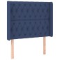 vidaXL Cama box spring colchón y luces LED tela azul 90x200 cm