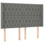 vidaXL Cama box spring colchón y luces LED tela gris oscuro 140x190 cm vidaXL Cama box spring colchón y luces LED tela gris oscuro 140x190 cm
