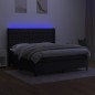 vidaXL Cama box spring colchón y luces LED tela negro 160x200 cm vidaXL Cama box spring colchón y luces LED tela negro 160x200 cm