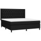 vidaXL Cama box spring colchón y luces LED tela negro 160x200 cm vidaXL Cama box spring colchón y luces LED tela negro 160x200 cm