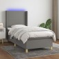 vidaXL Cama box spring colchón y luces LED tela gris oscuro 100x200 cm vidaXL Cama box spring colchón y luces LED tela gris oscuro 100x200 cm