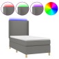 vidaXL Cama box spring colchón y luces LED tela gris oscuro 100x200 cm vidaXL Cama box spring colchón y luces LED tela gris oscuro 100x200 cm