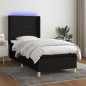 vidaXL Cama box spring colchón y luces LED tela negro 80x200 cm vidaXL Cama box spring colchón y luces LED tela negro 80x200 cm