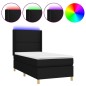 vidaXL Cama box spring colchón y luces LED tela negro 80x200 cm vidaXL Cama box spring colchón y luces LED tela negro 80x200 cm