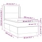 vidaXL Cama box spring colchón y luces LED tela negro 80x200 cm vidaXL Cama box spring colchón y luces LED tela negro 80x200 cm
