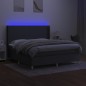 vidaXL Cama box spring colchón y luces LED tela gris oscuro 160x200 cm vidaXL Cama box spring colchón y luces LED tela gris oscuro 160x200 cm