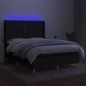 vidaXL Cama box spring colchón y luces LED tela negro 140x190 cm vidaXL Cama box spring colchón y luces LED tela negro 140x190 cm