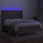 vidaXL Cama box spring colchón y luces LED tela gris taupe 140x190 cm vidaXL Cama box spring colchón y luces LED tela gris taupe 140x190 cm