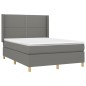 vidaXL Cama box spring colchón y luces LED tela gris oscuro 140x200 cm vidaXL Cama box spring colchón y luces LED tela gris oscuro 140x200 cm
