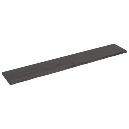 vidaXL Encimera baño madera maciza tratada gris oscuro 180x30x(2-4) cm