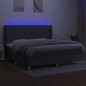 vidaXL Cama box spring colchón y luces LED tela gris claro 200x200 cm vidaXL Cama box spring colchón y luces LED tela gris claro 200x200 cm